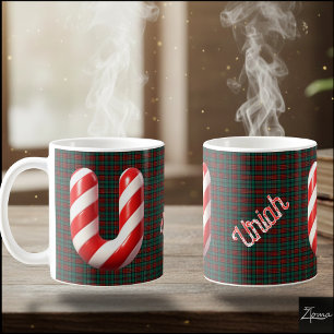 Glänzender Zuckerstangen-Gestreifter Weihnachtsbuc Kaffeetasse