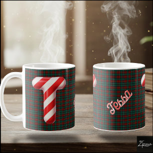 Glänzender Zuckerstangen-Gestreifter Weihnachtsbuc Kaffeetasse