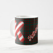 Glänzender Zuckerstangen-Gestreifter Weihnachtsbuc Kaffeetasse (Vorderseite Links)
