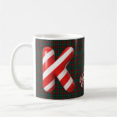 Glänzender Zuckerstangen-Gestreifter Weihnachtsbuc Kaffeetasse (Links)