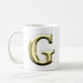 Glänzendes Alphabet goldener Buchstabeg Gold Kaffeetasse (Links)