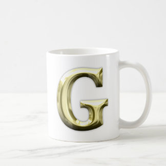 Glänzendes Alphabet goldener Buchstabeg Gold Kaffeetasse