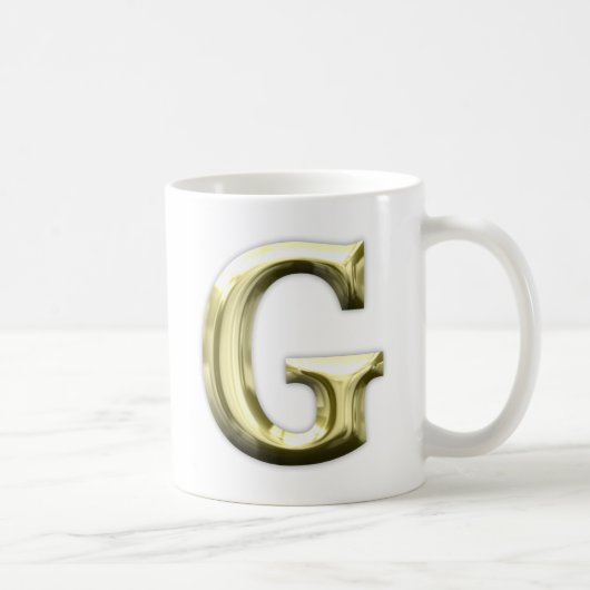 Glänzendes Alphabet goldener Buchstabeg Gold Kaffeetasse (Rechts)