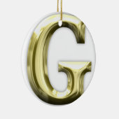 Glänzendes Alphabet goldener Buchstabeg Gold Keramikornament (Rechts)
