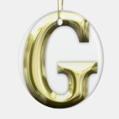 Glänzendes Alphabet goldener Buchstabeg Gold Keramikornament (Links)