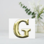 Glänzendes Alphabet goldener Buchstabeg Gold Postkarte (Stehend Vorderseite)