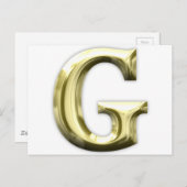 Glänzendes Alphabet goldener Buchstabeg Gold Postkarte (Vorne/Hinten)