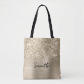 Glänzendes Blassgold Glamour Name Tasche (Vorderseite)