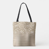 Glänzendes Blassgold Glamour Name Tasche (Rückseite)