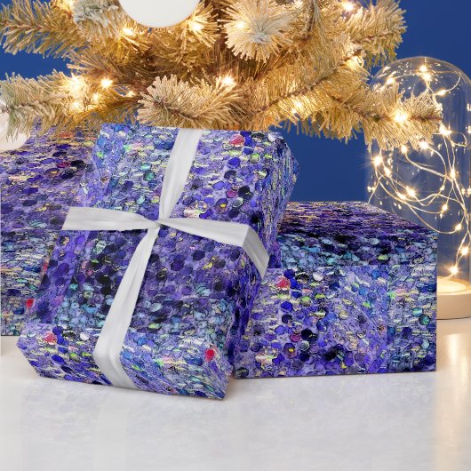 Glänzendes Blau Geschenkpapier (Feiertage)