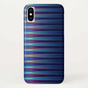 Glänzendes blau gestreiftes Muster Case-Mate iPhone Hülle