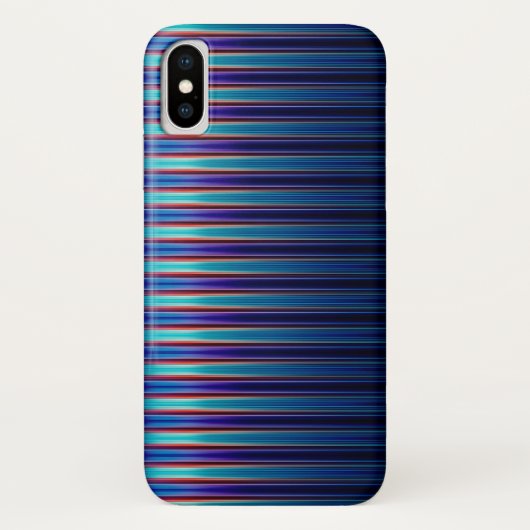 Glänzendes blau gestreiftes Muster Case-Mate iPhone Hülle (Rückseite)
