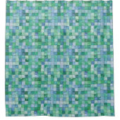 Glänzendes blaues duschvorhang (Vorderseite)