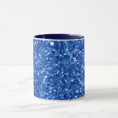 Glänzendes blaues Hintergrundmuster Tasse (Zentrum)