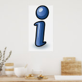 Glänzendes blaues Informationssymbol Poster (Küche)