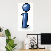 Glänzendes blaues Informationssymbol Poster (Heimbüro)