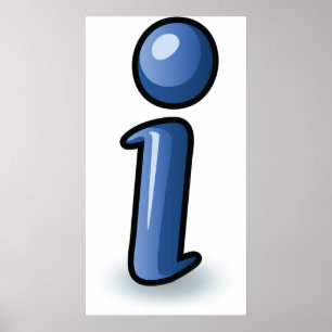Glänzendes blaues Informationssymbol Poster