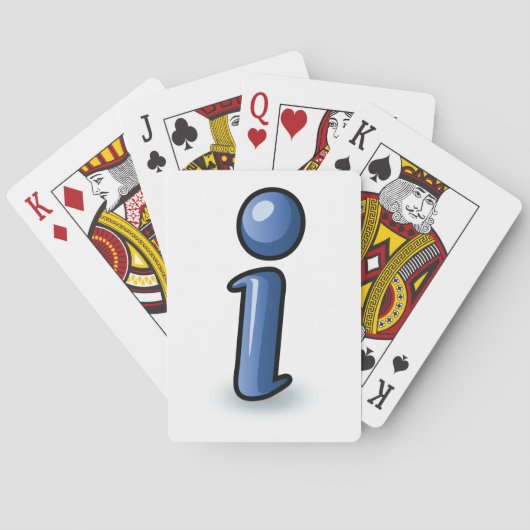 Glänzendes blaues Informationssymbol Spielkarten (Rückseite)