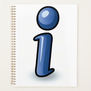 Glänzendes Blaues Informationssymbol-Symbol Planer