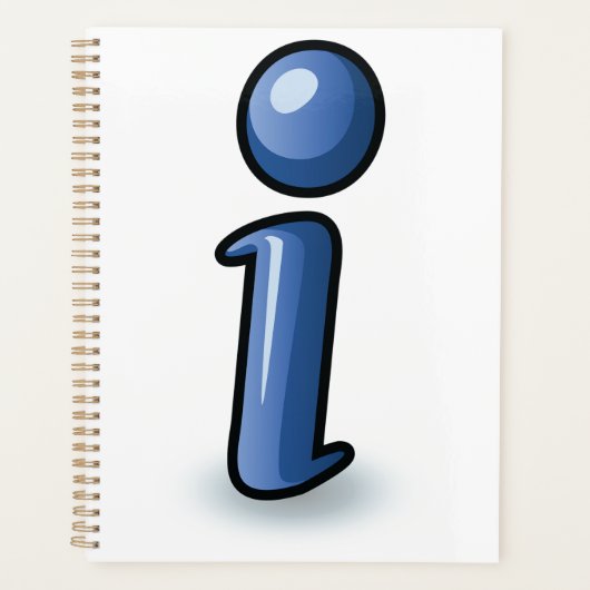 Glänzendes Blaues Informationssymbol-Symbol Planer (Vorderseite)