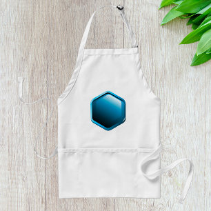 Glänzendes blaues Sechseck-Icon Moderne Geometrie Schürze