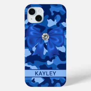 Glänzendes blaues Tarnmuster Personalisiert Case-Mate iPhone Hülle