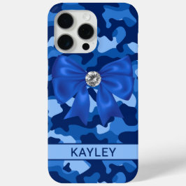 Glänzendes blaues Tarnmuster personalisiert Case-Mate iPhone Hülle
