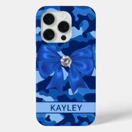 Glänzendes blaues Tarnmuster personalisiert Case-Mate iPhone Hülle