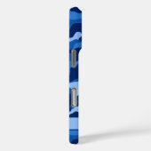 Glänzendes blaues Tarnmuster Personalisiert Case-Mate iPhone Hülle (Rückseite / Rechts)