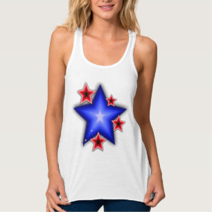 Glänzendes Blaues u. Rot spielt Flowy Racerback Tank Top