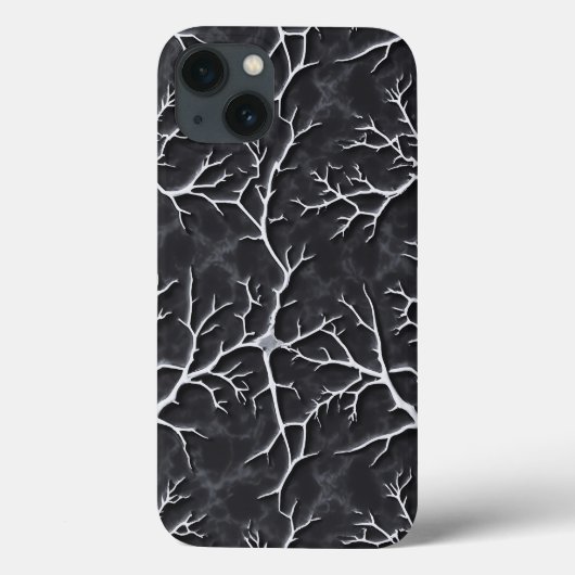 Glänzendes dunkelgraues iPhone-Case mit Zweig-Reli Case-Mate iPhone Hülle (Rückseite)
