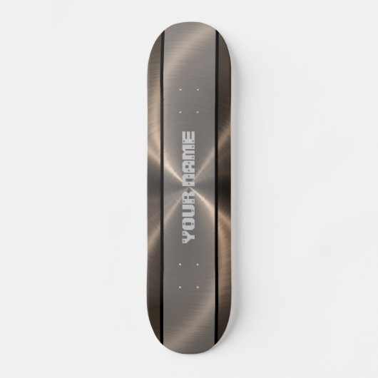 Glänzendes Edelstahl-Bronzemetall 2 Skateboard (Vorderseite)