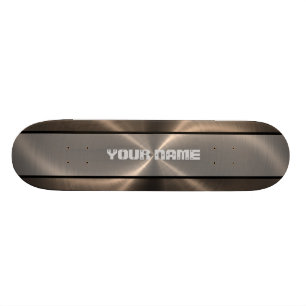 Glänzendes Edelstahl-Bronzemetall 2 Skateboard