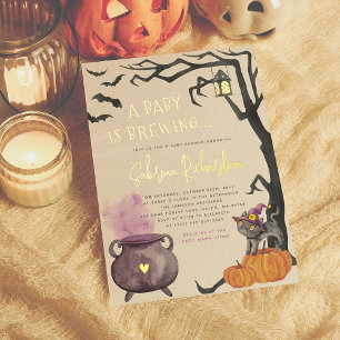 Glänzendes Ein Baby Braut Mädchen Halloween Baby S Folieneinladung