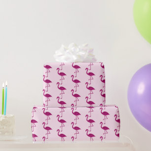 Glänzendes Flamingo-Glittermuster rosa Geschenkpapier