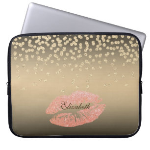 Glänzendes Folien-Konfetti oder Diamant, Lippen-Pe Laptopschutzhülle