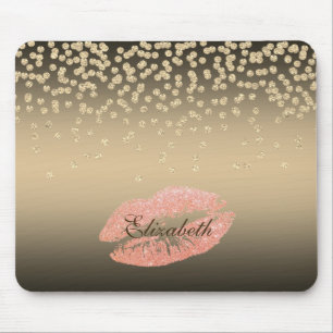 Glänzendes Folien-Konfetti oder Diamant, Lippen-Pe Mousepad
