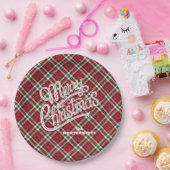 Glänzendes Frohe Weihnachten Karo Pappteller (Party)