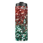 Glänzendes funkelndes Weihnachten Thermosbecher (Vorderseite)