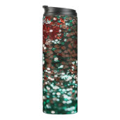 Glänzendes funkelndes Weihnachten Thermosbecher (Nach rechts gedreht)