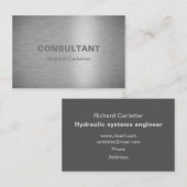 Glänzendes gebürstetes Metall beruflich Visitenkarte (Vorne/Hinten)