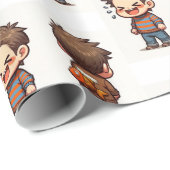 Glänzendes Geschenkpapier April-Schcherztag Angelj (Rolleneckpunkt)
