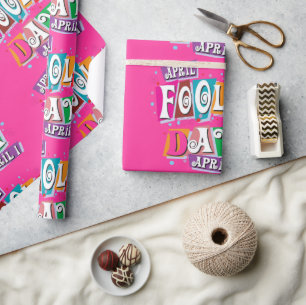 Glänzendes Geschenkpapier April-Scherz-Tag Clown