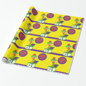 Glänzendes Geschenkpapier April-Scherz-Tag Clown  (Ungerollt)