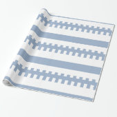 Glänzendes Geschenkpapier Blau-Weiß gestreift (Ungerollt)