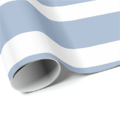 Glänzendes Geschenkpapier Blau & Weiß gestreift (Rolleneckpunkt)