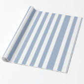 Glänzendes Geschenkpapier Blau-Weiß gestreift (Ungerollt)