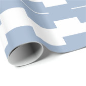Glänzendes Geschenkpapier Blau-Weiß gestreift (Rolleneckpunkt)