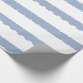 Glänzendes Geschenkpapier Blau-Weiß gestreift (Ecke)