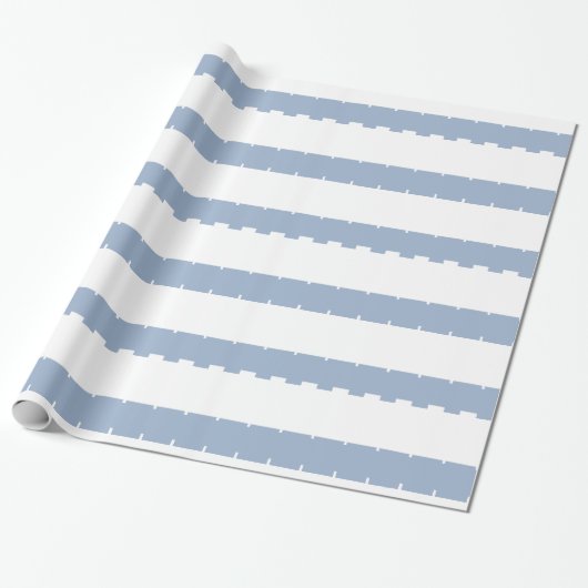 Glänzendes Geschenkpapier Blau-Weiß gestreift (Ungerollt)